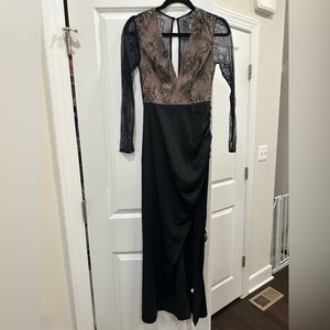 Lovers & Friends Lace Top Maxi Dress w/ Thigh High Side Slit